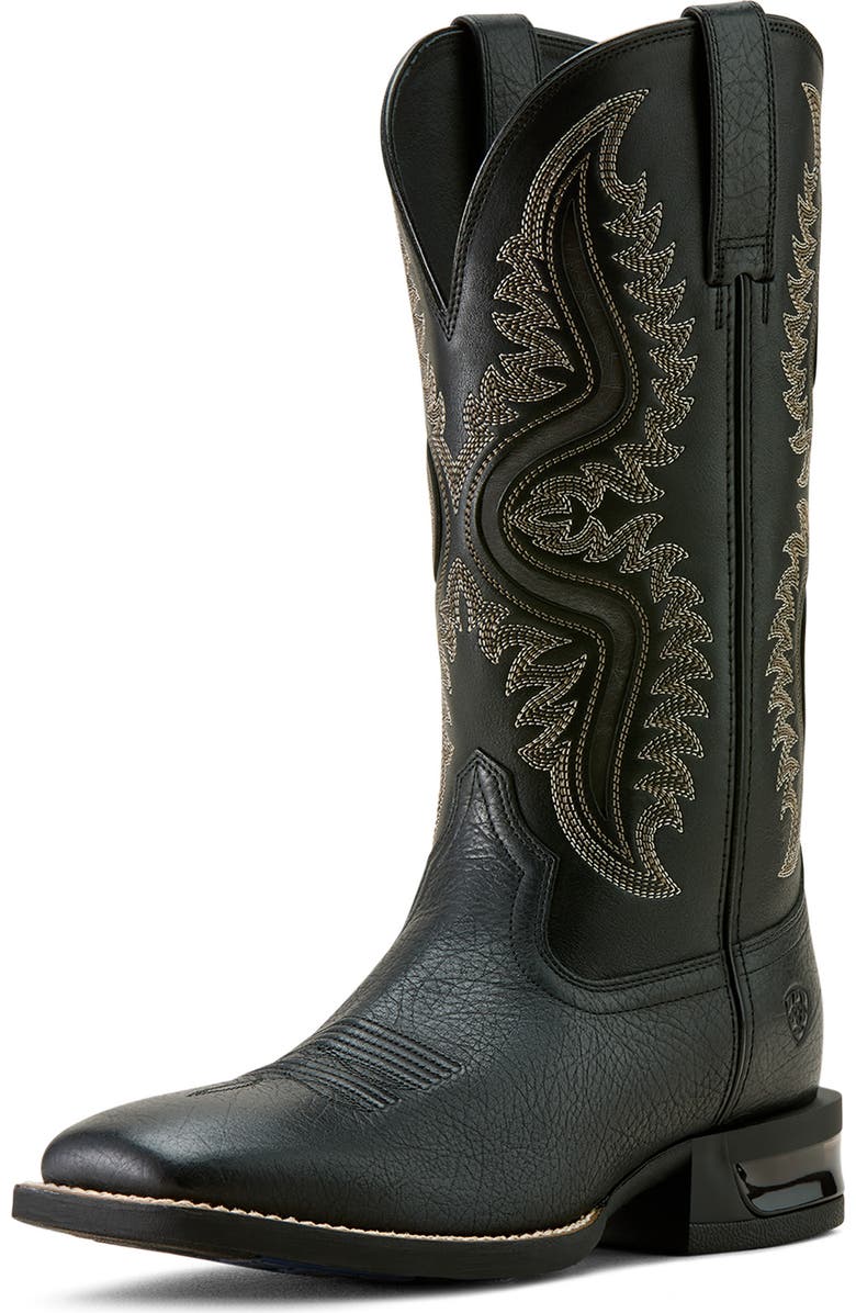 Ariat Captivate Wide Square Toe Cowboy Boot, Alternate, color, Black