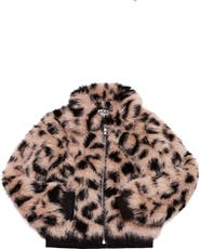 MIA New York Kids' Leopard Print Faux Fur Jacket