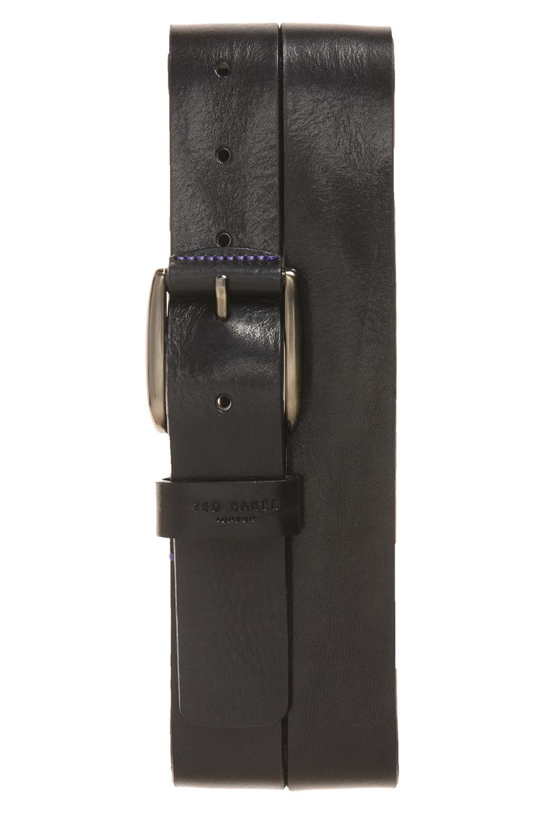 Jeebelt Leather Belt, Main, color, BLACK