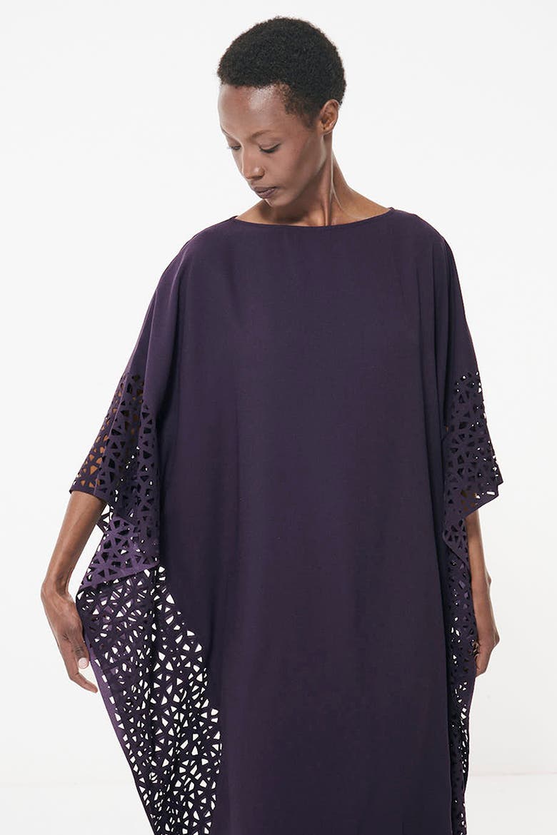Laser Cut Kaftan, Alternate, color, Dark Purple