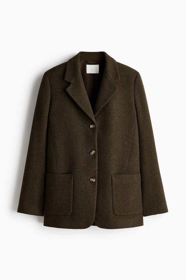 Wool-blend Jacket, Alternate, color, Dark khaki green
