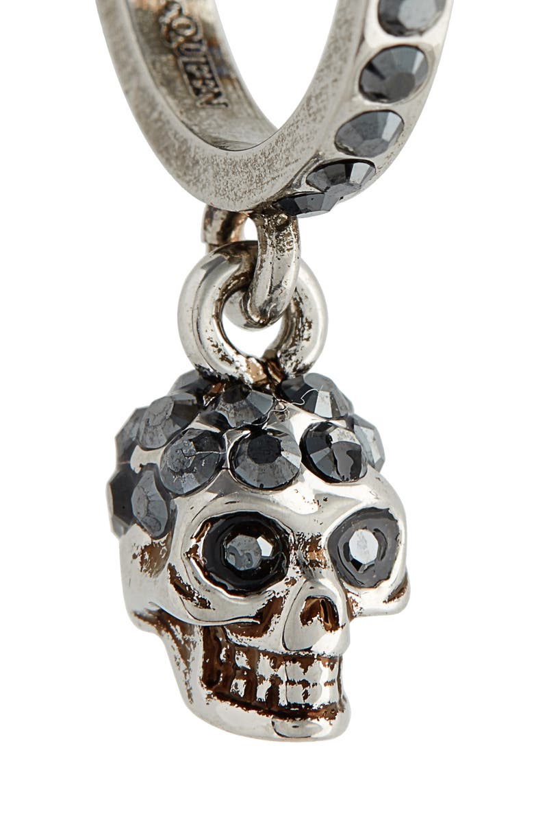 McQueen Alexander McQueen Skull Mini Hoop Earrings, Alternate, color, 