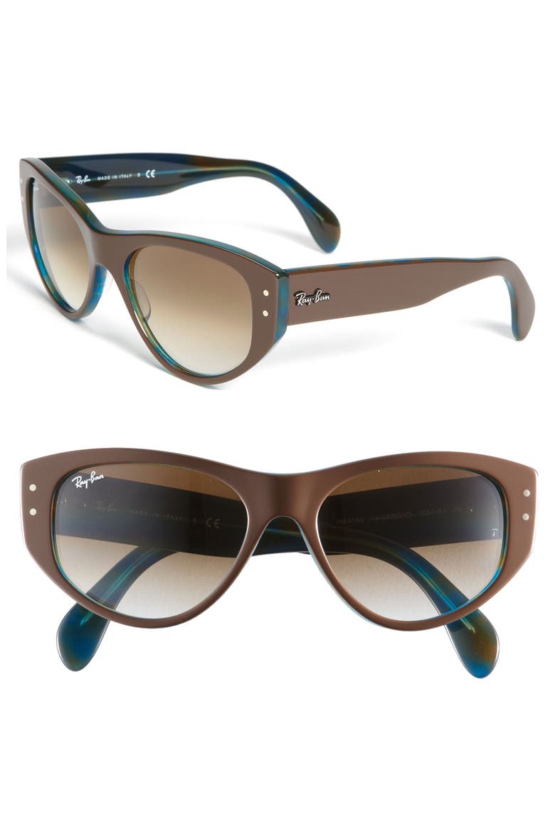 'Vagabond' Cat's Eye Sunglasses, Main, color, BROWN BLUE