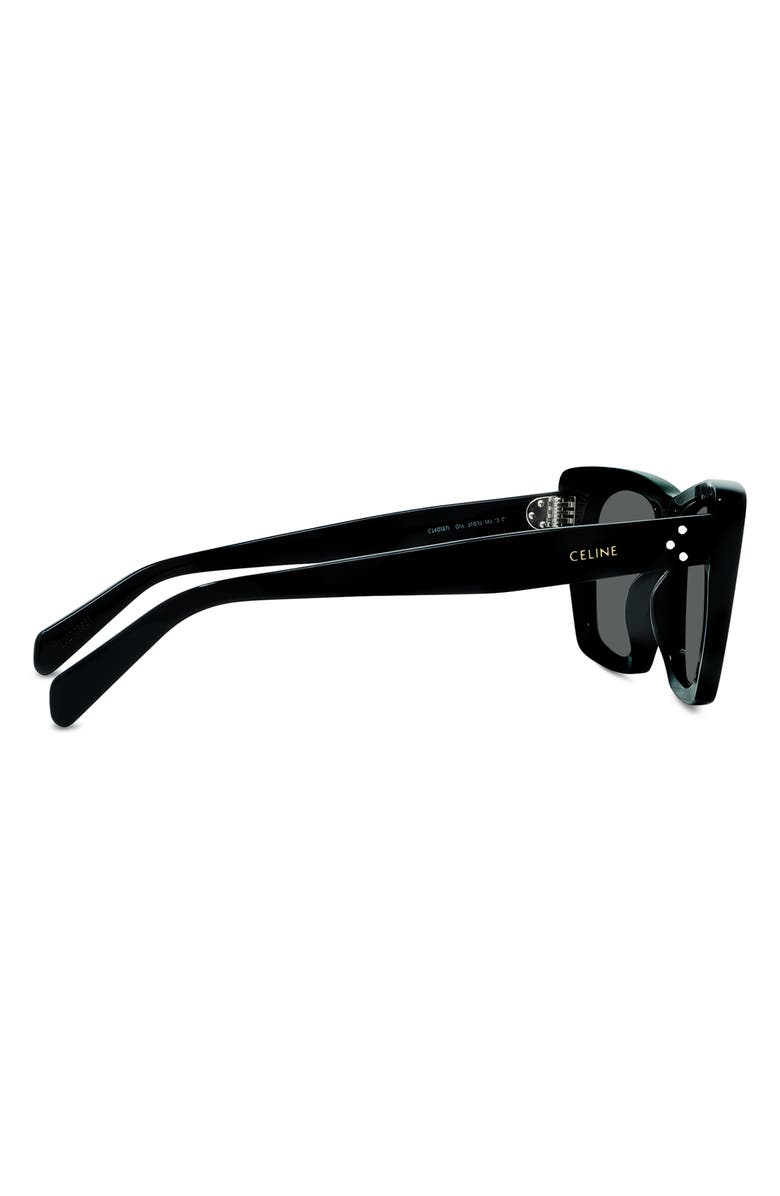 CELINE 51mm Cat Eye Sunglasses, Alternate, color, Shiny Black / Smoke