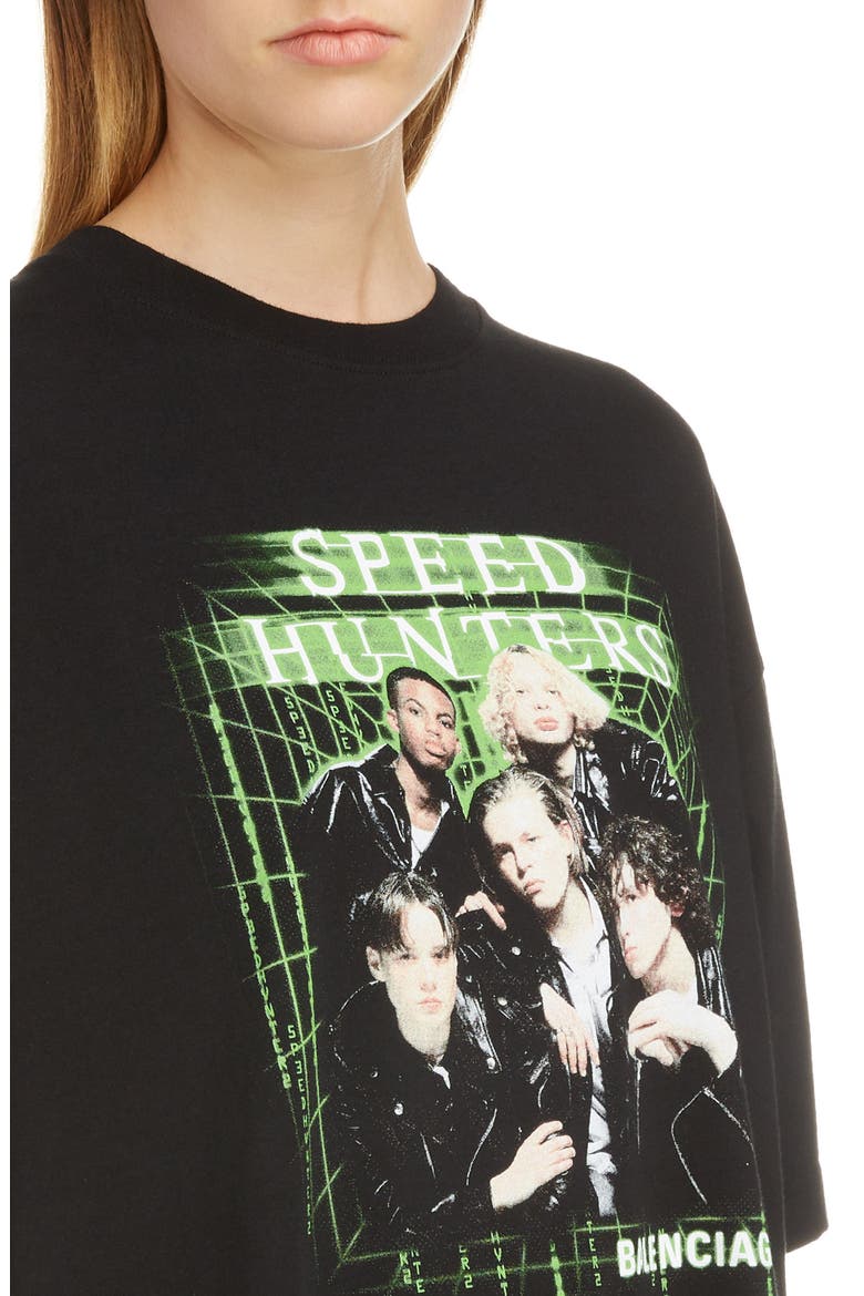Boy Band Print Tee, Alternate, color, BLACK