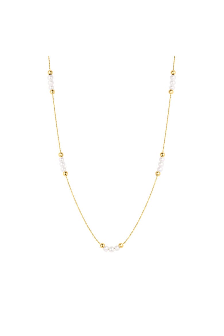 Jewellea Pearl Necklace, Main, color, Gold