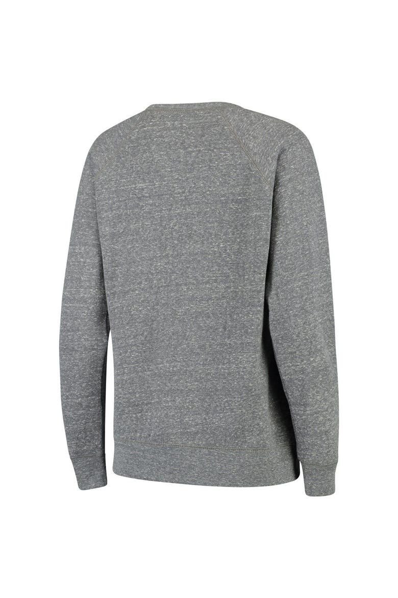 Women's Pressbox Heathered Gray Georgia Bulldogs Edith Vintage Knobi Pullover Sweatshirt, Alternate, color, Heather Gray