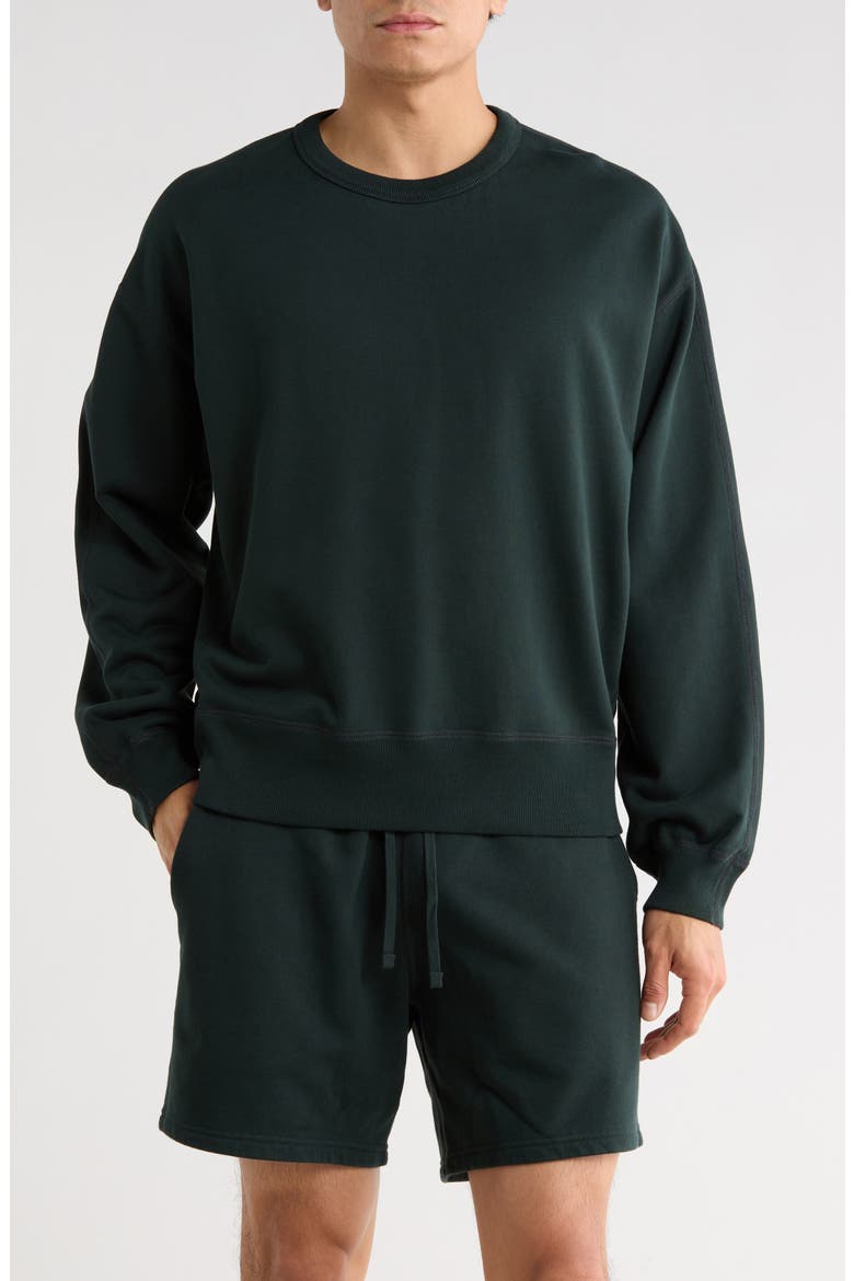 Midweight Terry Relaxed Crewneck Sweatshirt, Main, color, PETROL