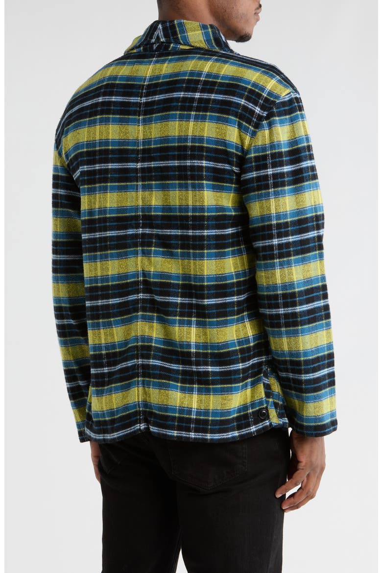 Plaid Flannel Shawl Collar Button-Up Shirt, Alternate, color, IMPERFECT GLITCH