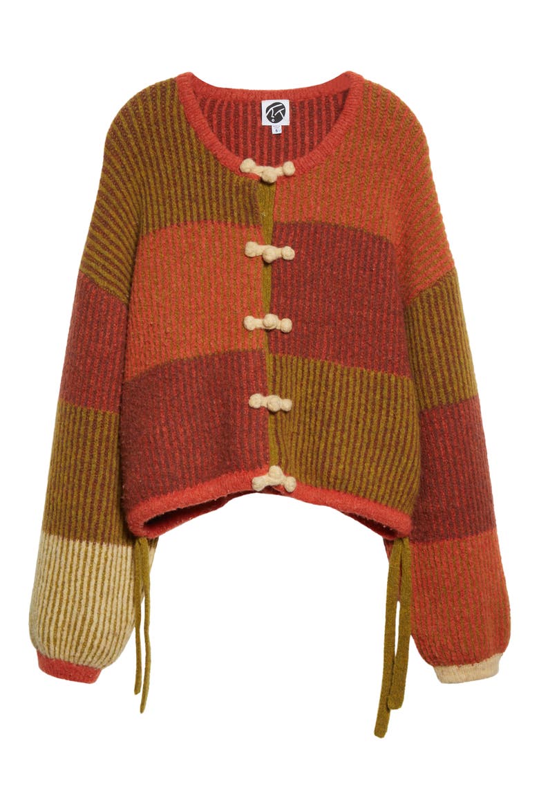 Charlie Wah Colorblock Wool Blend Cardigan, Alternate, color, SPICE