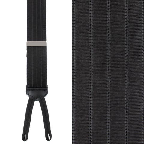 Jefferson Brushed Pinstripe Elastic Formal End Suspenders (Braces)