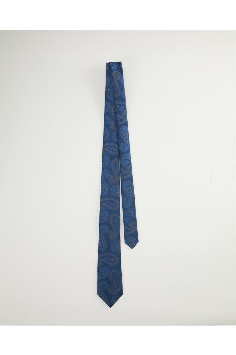 Paisley Silk Jacquard Tie, Alternate, color, Midnight Blue