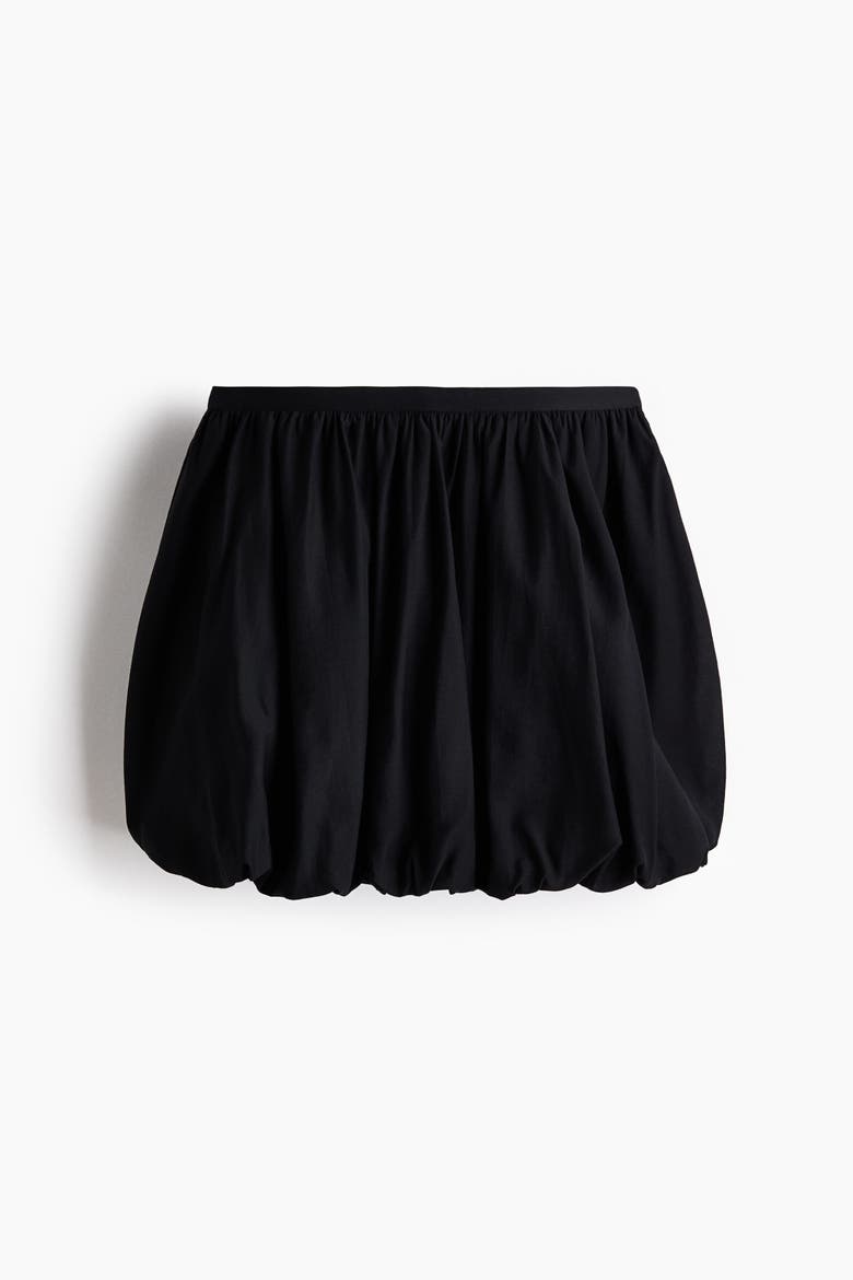 Bubble-hem Mini Skirt, Alternate, color, Black