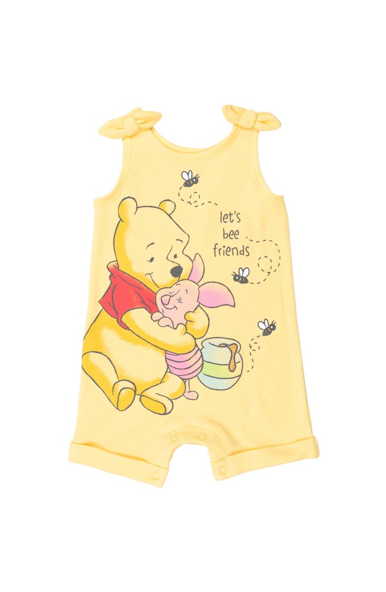 Disney Winnie the Pooh Toddler Girls' 2-Piece Sleeveless Romper and Headband Set, Alternate, color, Pooh Piglet Yellow