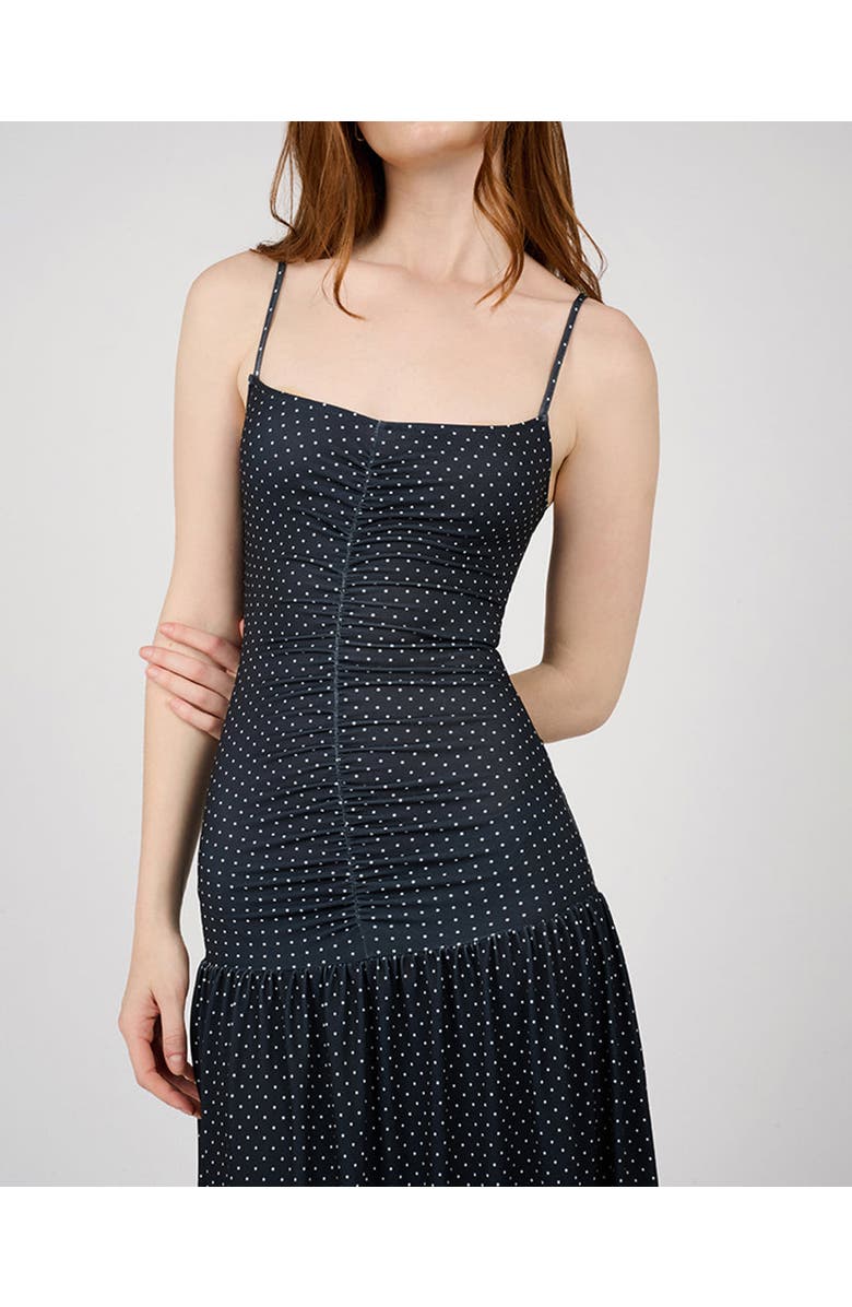 WeWoreWhat Ruched Front Scoop Maxi Dress, Alternate, color, Navy/White Multi