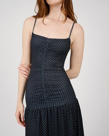 Ruched Front Scoop Maxi Dress