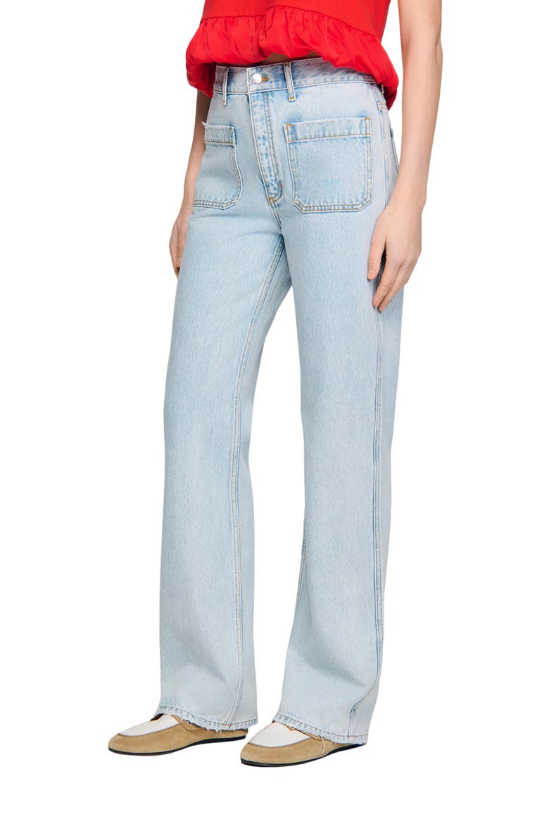 Straight-leg jeans, Main, color, Light bu jean