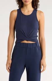 MPG Twist Front Crop Tank Top