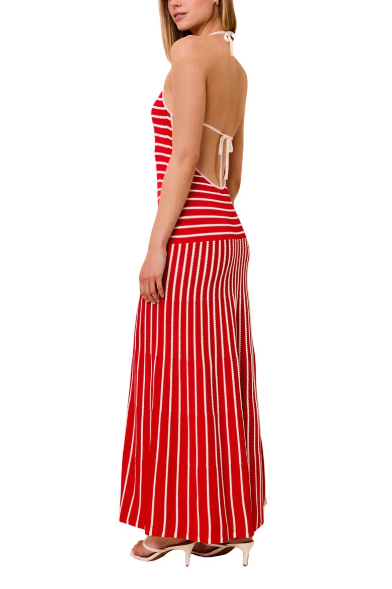 The Lottie Stripe Sleeveless Knit Maxi Dress, Alternate, color, LIPSTICK RED