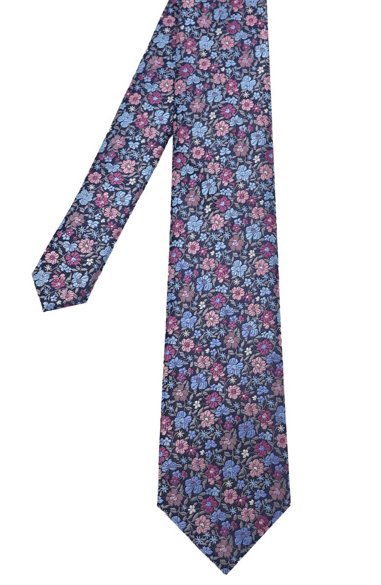 Ben Sherman Floral Tie, Alternate, color, Navy Berry
