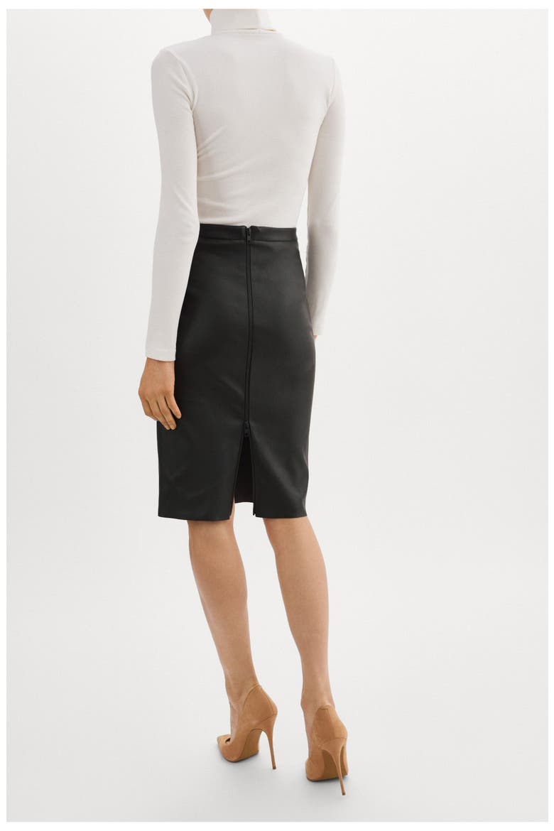Avana | Leather Pencil Skirt, Alternate, color, BLACK