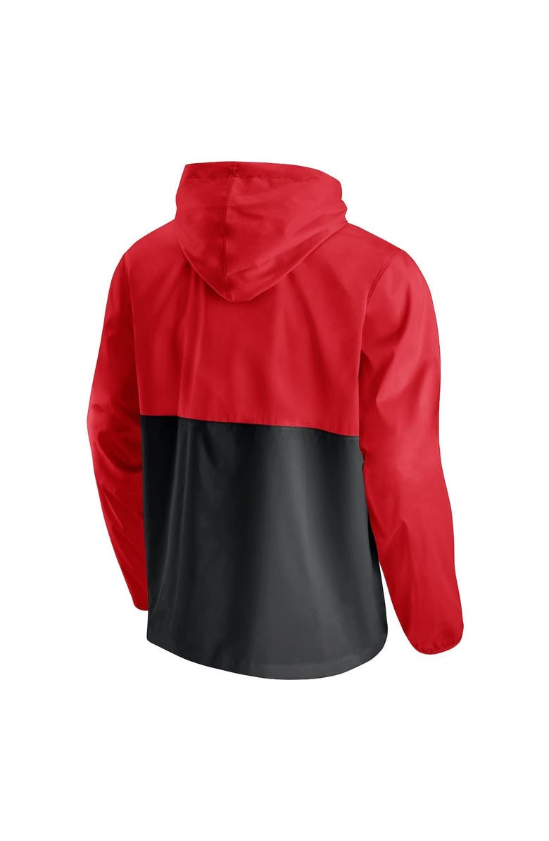 FANATICS Men's Fanatics Branded Red/Black Atlanta Hawks Anorak Windbreaker Half-Zip Hoodie Jacket, Alternate, color, 