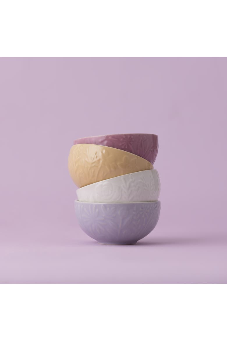 In the Meadow Mini Prep Bowls, Set of 4 Floral Stoneware Bowls, Alternate, color, Multicolored