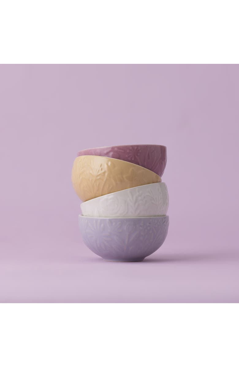 MASON CASH In the Meadow Mini Prep Bowls, Set of 4 Floral Stoneware Bowls, Alternate, color, Multicolored