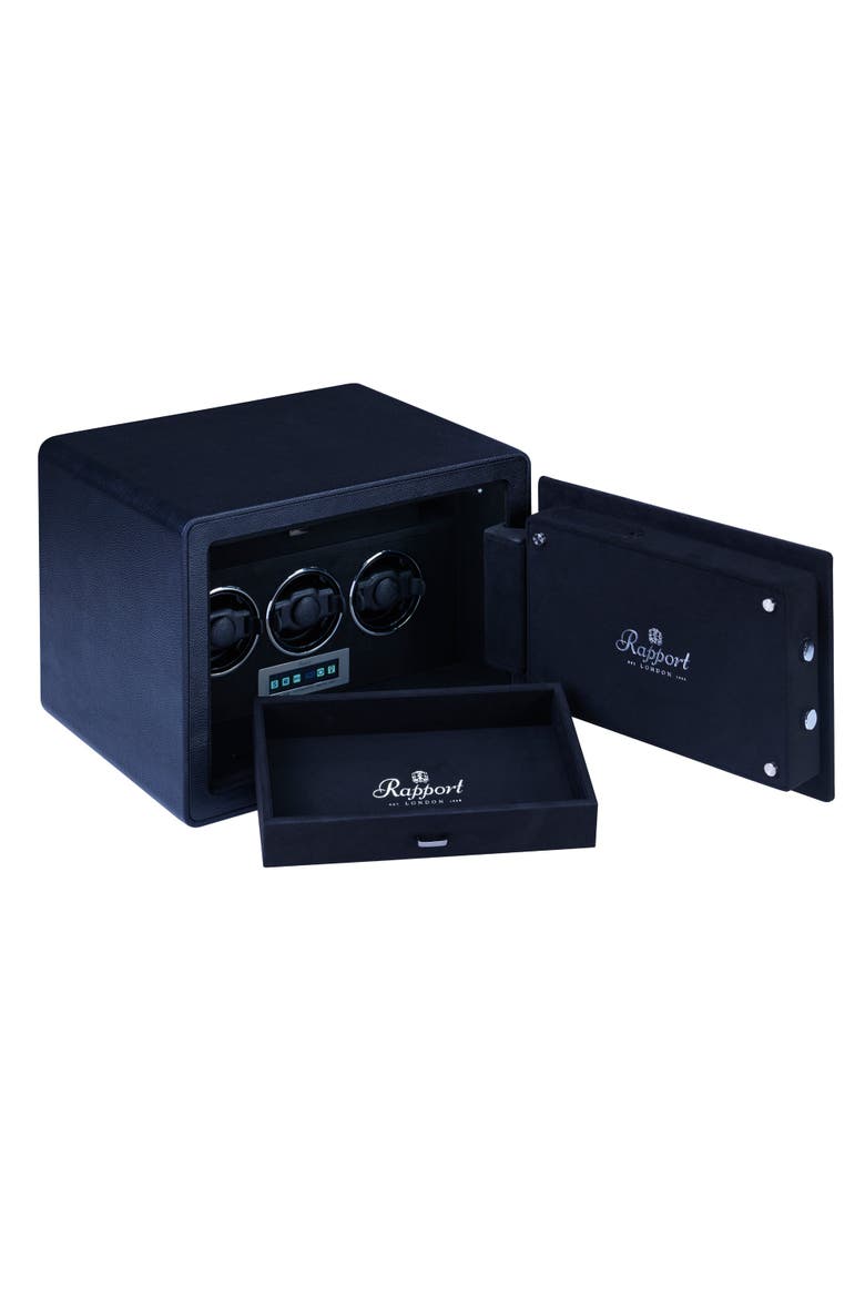 SAVOY WATCH WINDER SAFE, Alternate, color, Black