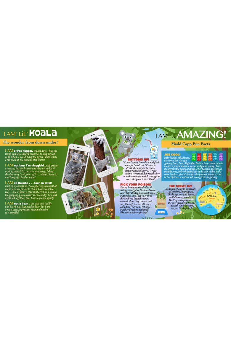 I Am Lil' Koala 100 Pieces Animal Shaped Jigsaw Puzzle, Multi, Alternate, color, Multicolored