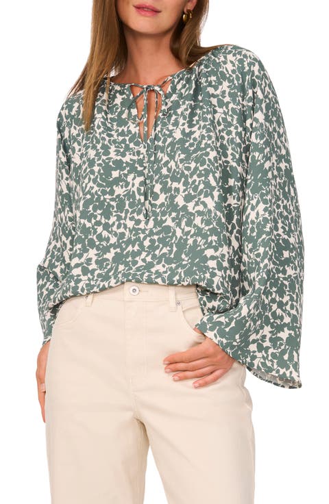 Print Bell Sleeve Top