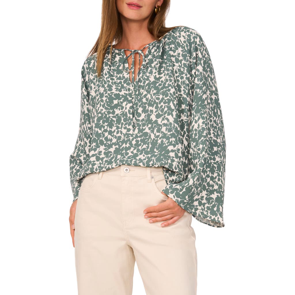 1.state Print Bell Sleeve Top In Dark Forest