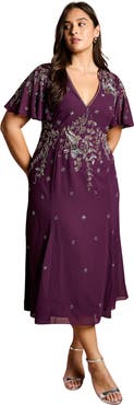 Coast Plus Floral Embellished Midi Dress