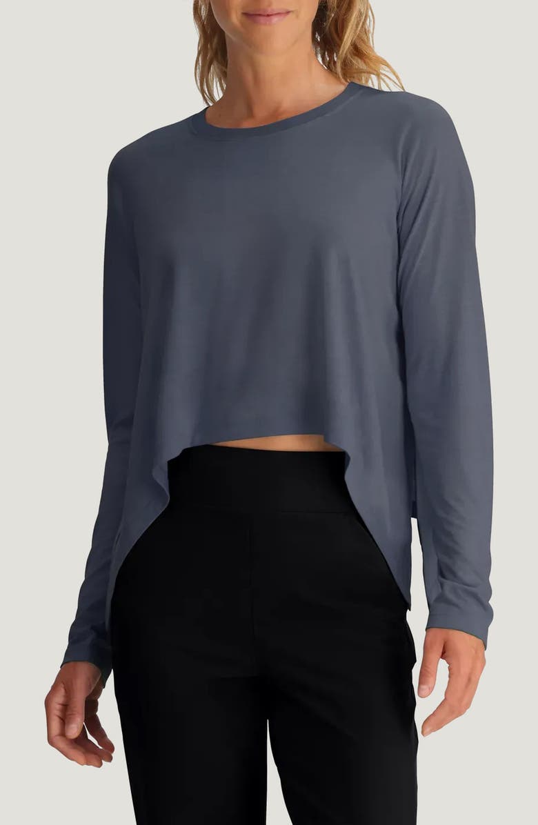 Free Fly Crop Long Sleeve Top, Main, color, Storm Cloud