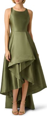 Adrianna Papell Mikado High/Low Sleeveless Gown