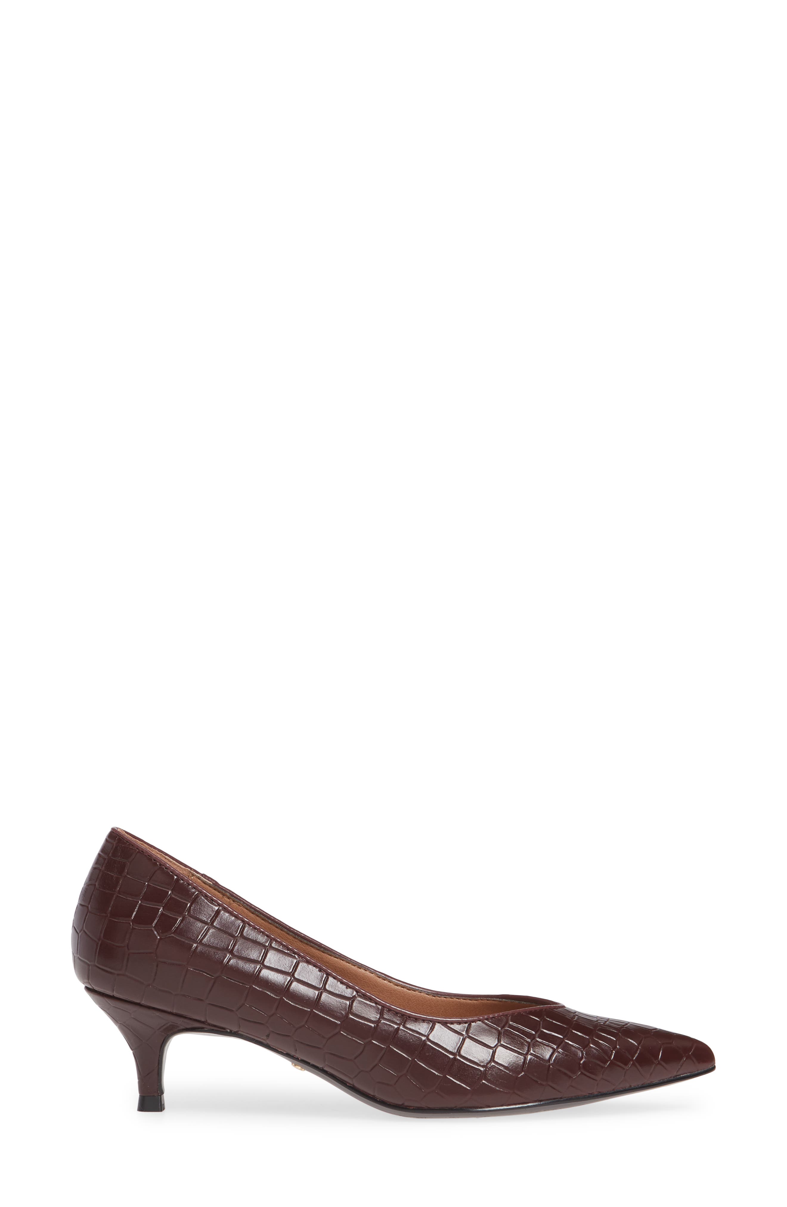 Josie Kitten Heel Pump, Alternate, color, WINE LEATHER