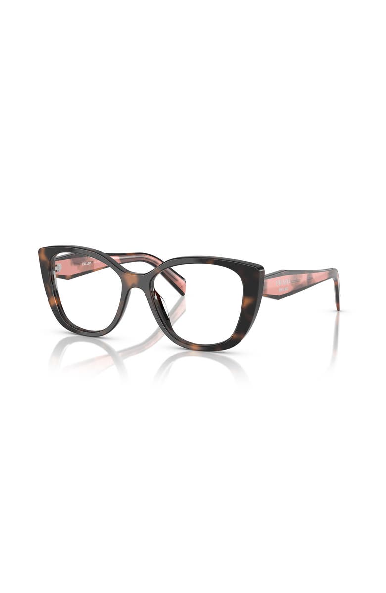 Prada 53mm Cat Eye optical glasses, Main, color, Tortoise