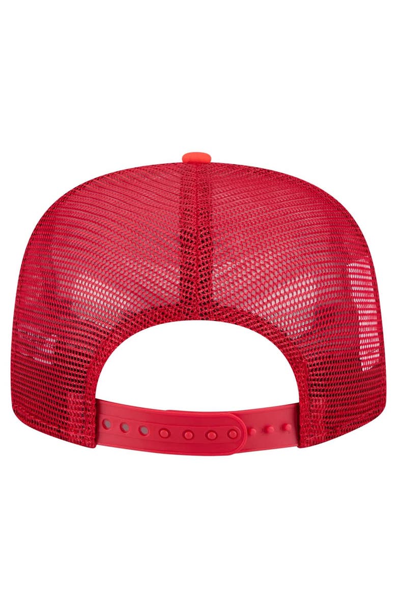 New Era Men's New Era Red Washington Nationals Adventure Pattern Golfer Trucker Snapback Hat, Alternate, color,