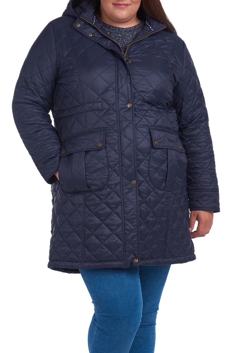 Barbour Jenkins Quilted Hooded Coat, Main, color,