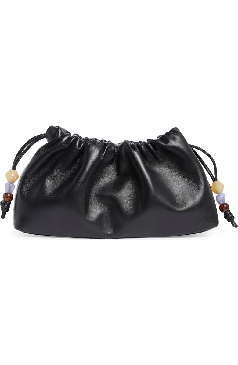 Reformation Solene Small Leather Pouch, Alternate, color, Black Leather