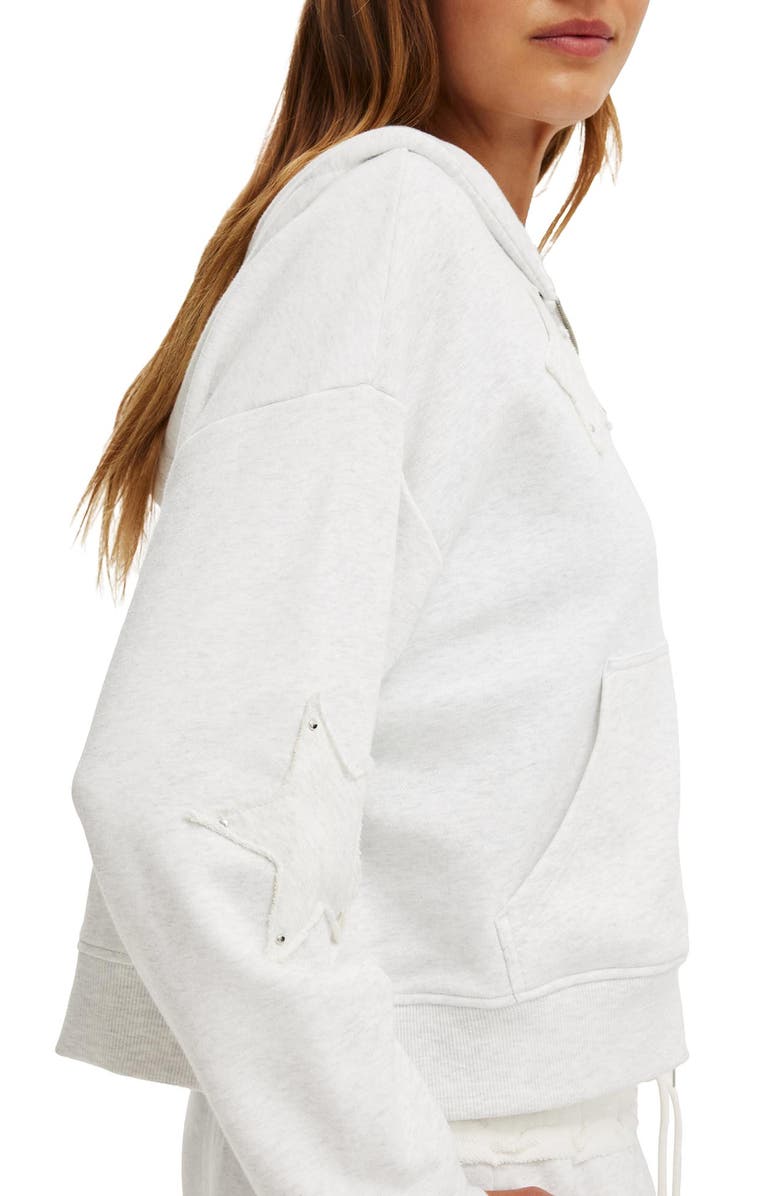 Cotton On Women
s Oversized Zip Through Hoodie, Alternate, color, Cloud Marle Stars