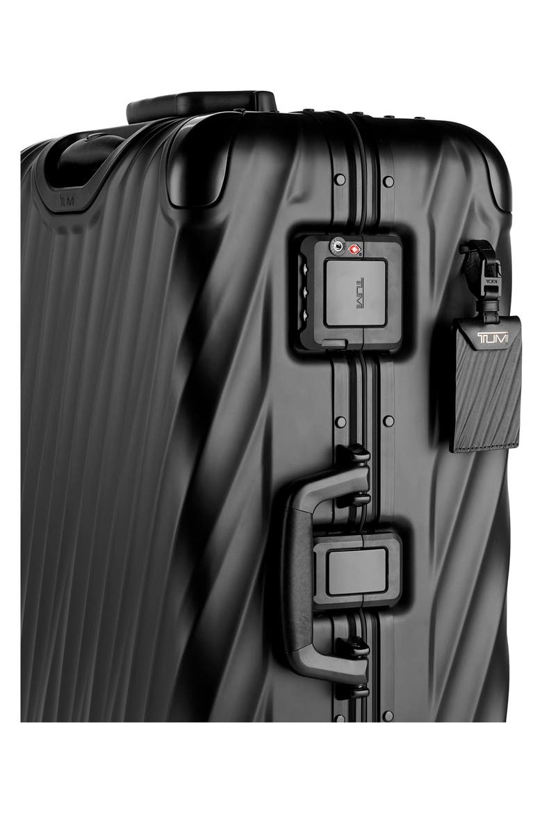 19 Degree Aluminum Medium Checked Luggage, Alternate, color, MATTE BLACK