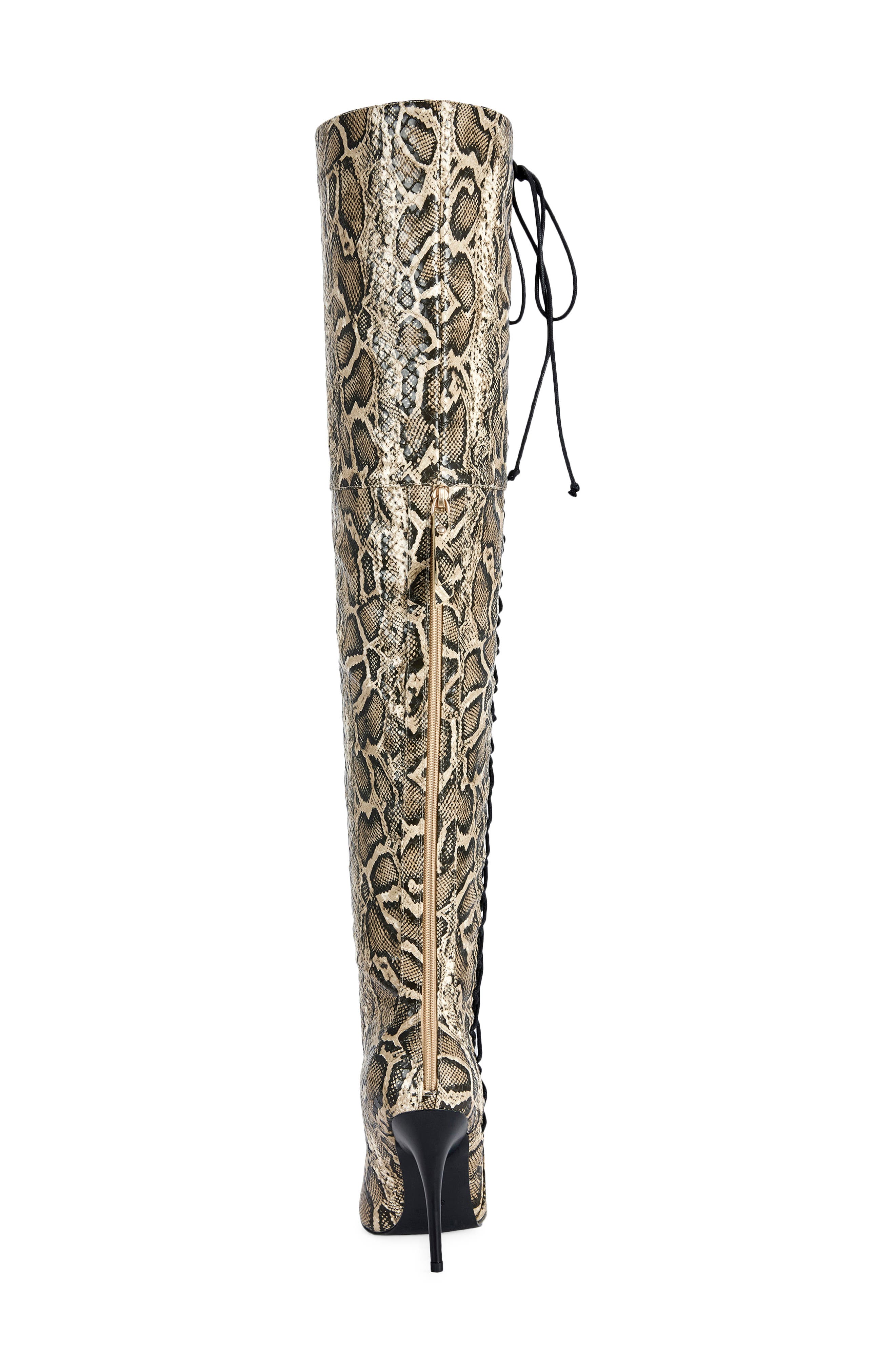Calyx Snake Embossed Over the Knee Boot, Alternate, color, BEIGE MULTI