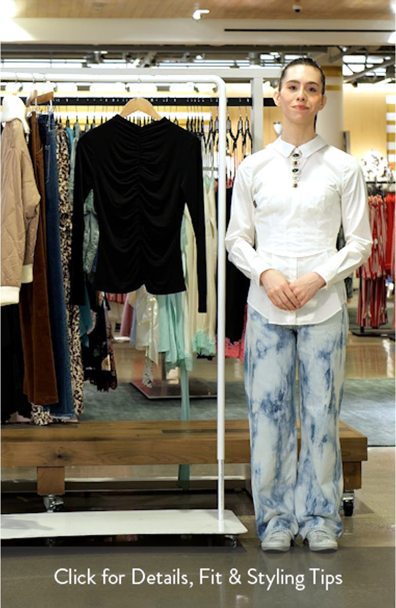 Shirred Mock Neck Top, sales video thumbnail