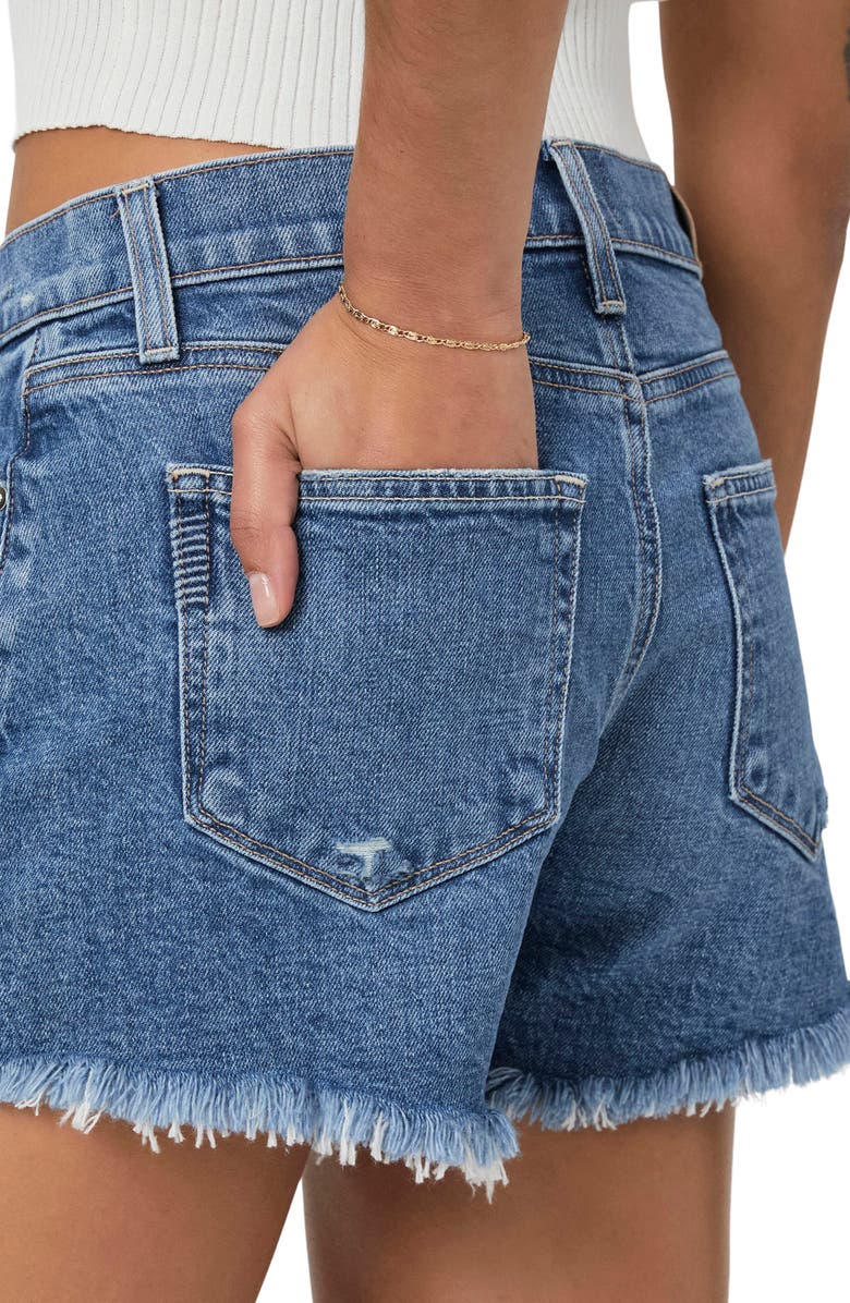 PAIGE Dylan Distressed Cutoff Denim Shorts, Alternate, color, Au Revior W/ Rugged Hem