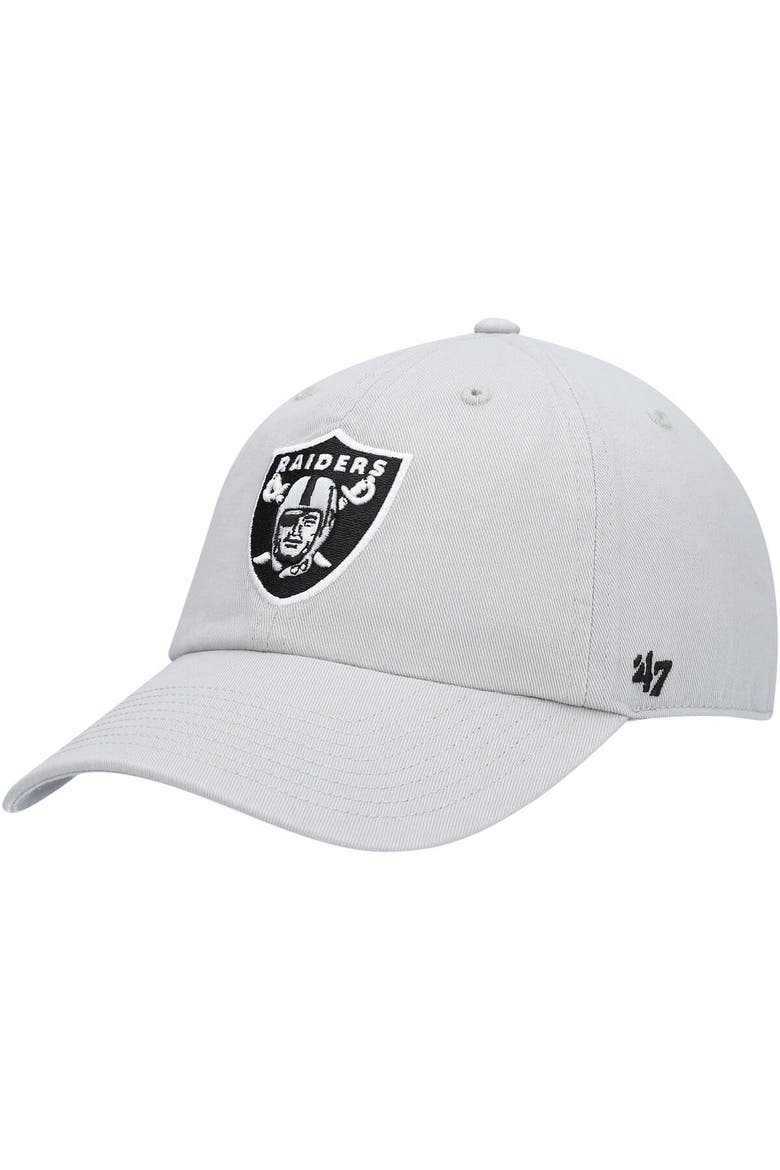 Men's '47 Gray Las Vegas Raiders Secondary Clean Up Adjustable Hat, Main, color, Gray
