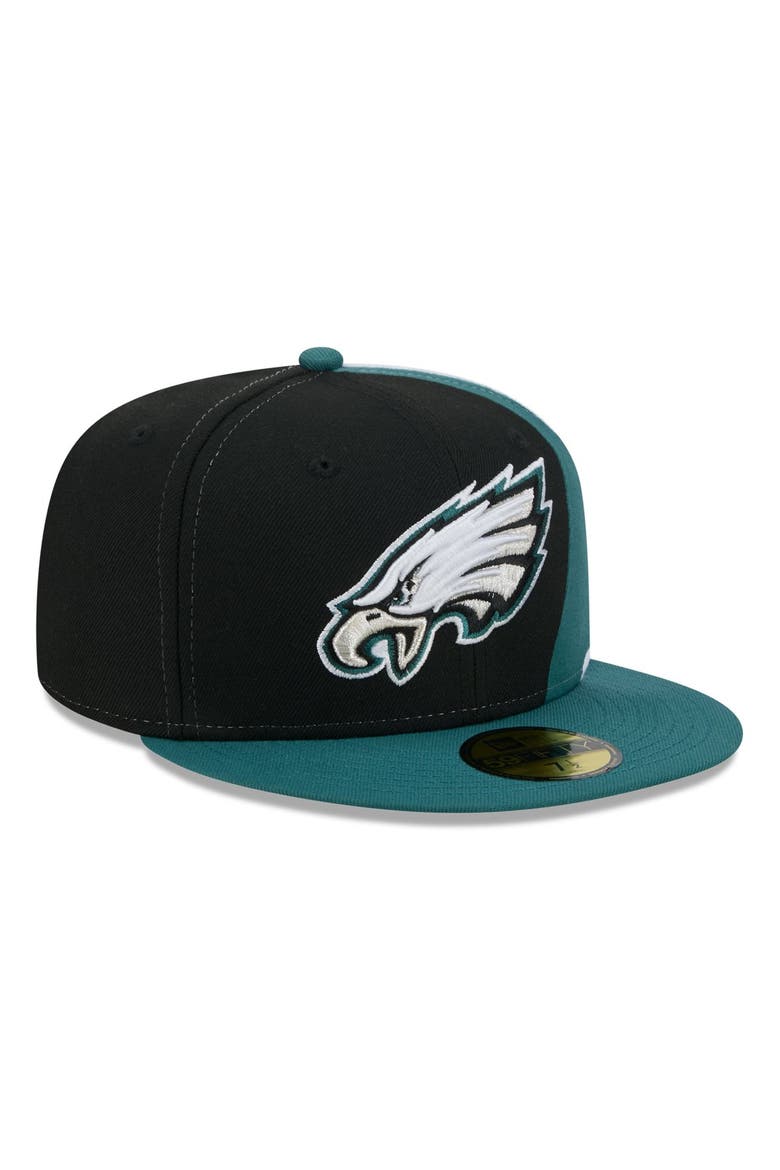Men's New Era Black/Midnight Green Philadelphia Eagles Shock 59FIFTY Fitted Hat, Alternate, color, Black