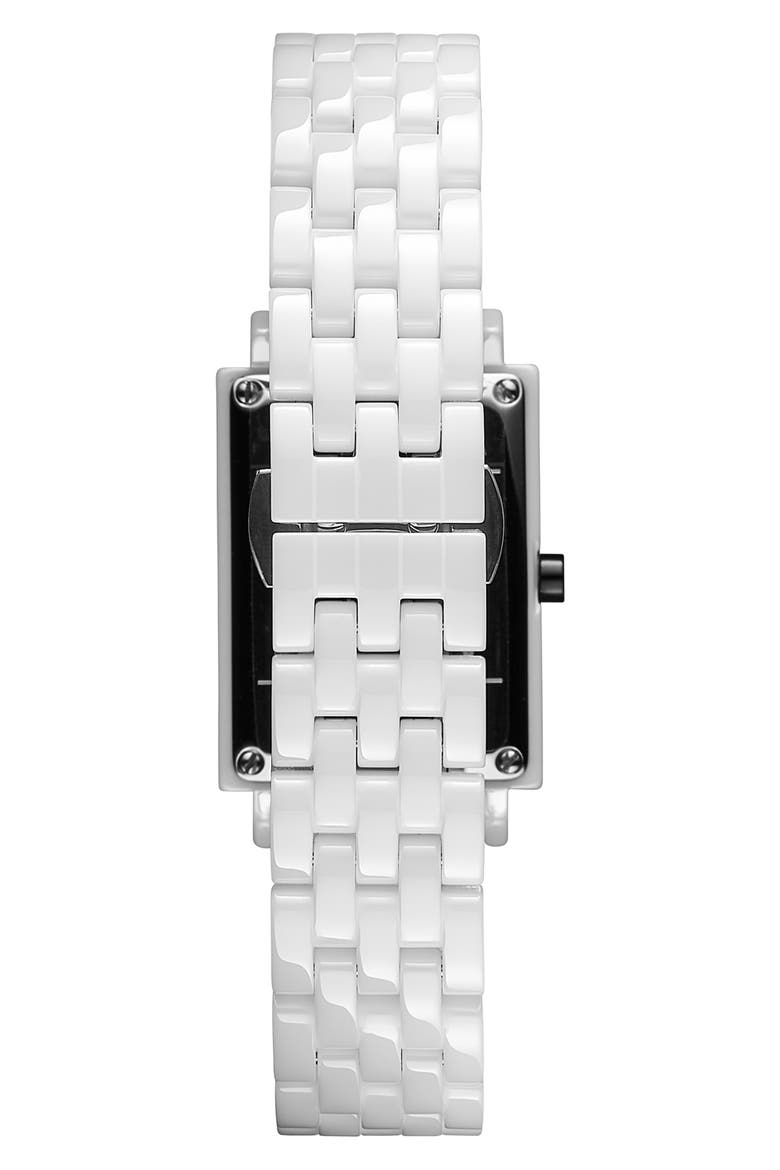 Signature Square Ceramic Bracelet Watch, 26mm, Alternate, color, WHITE
