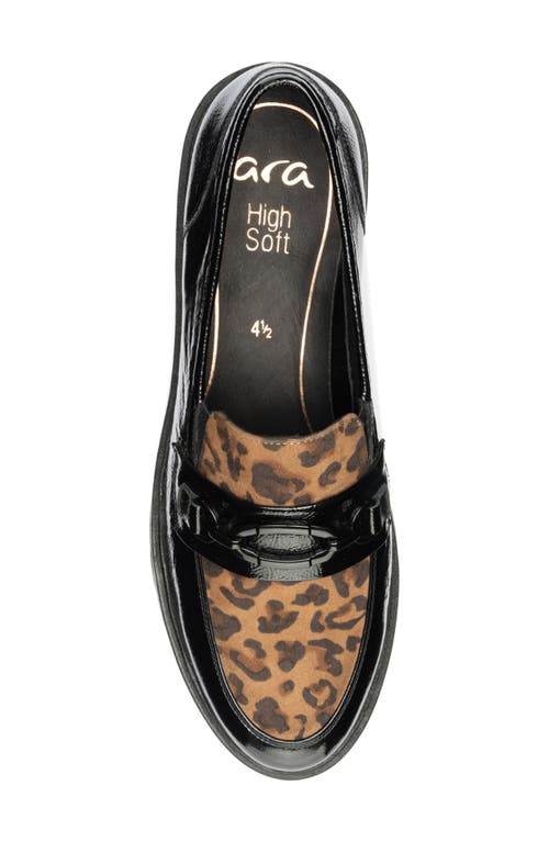 Ara Camellia Lug Sole Bit Loafer In Black