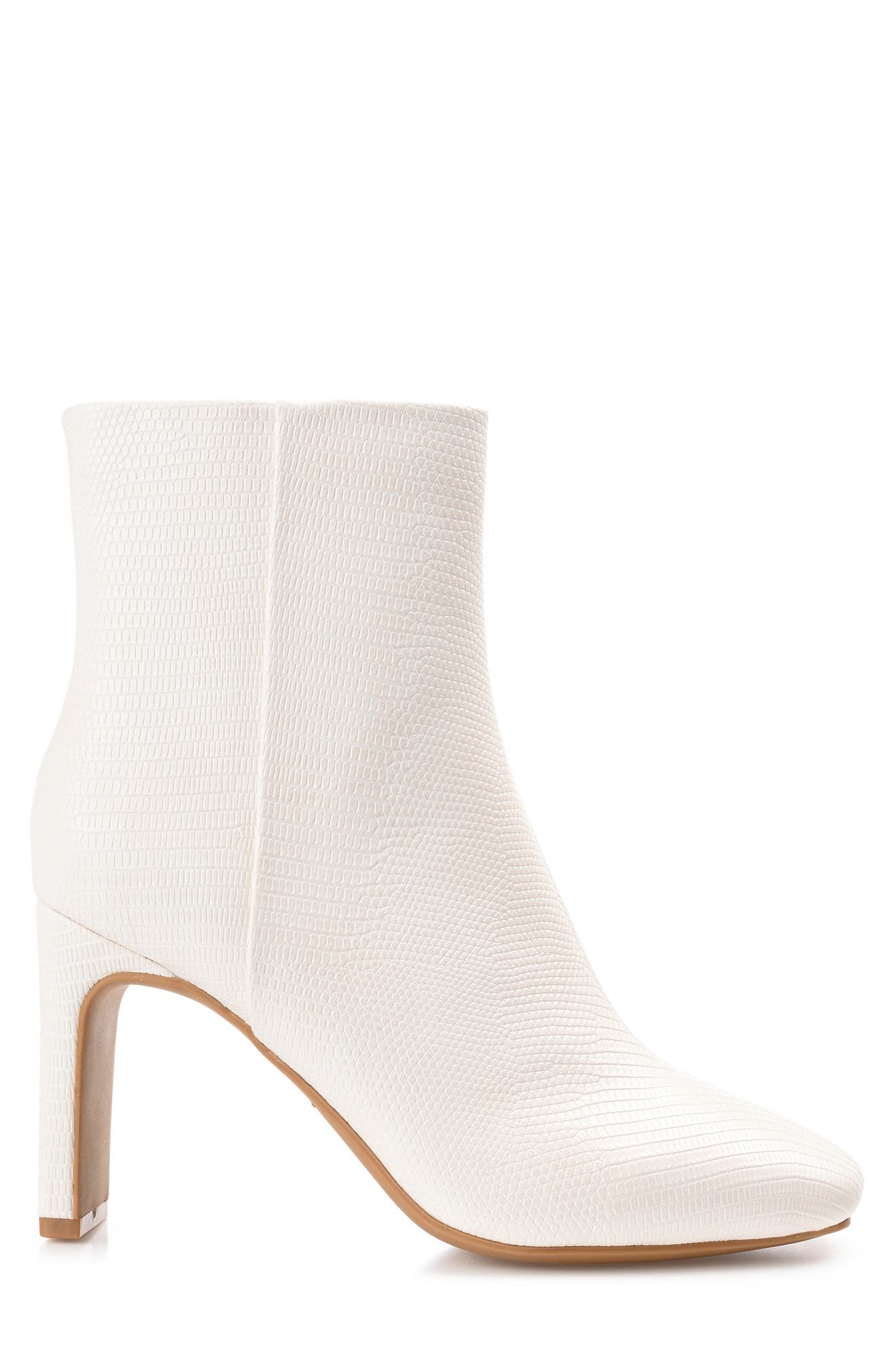 Journee Collection Sarla Lizard Embossed Block Heel Bootie, Alternate, color, White